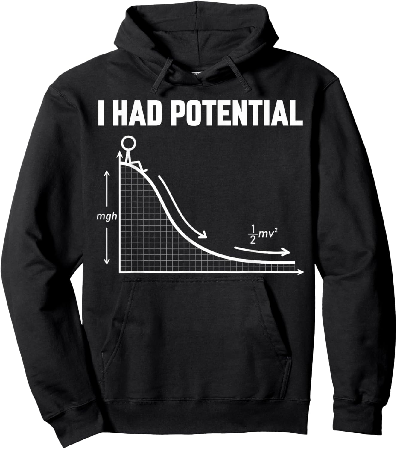 I Had Potential Funny Sarcastic Minimal Quote Science Humour Hoodie - Hoodie | Black