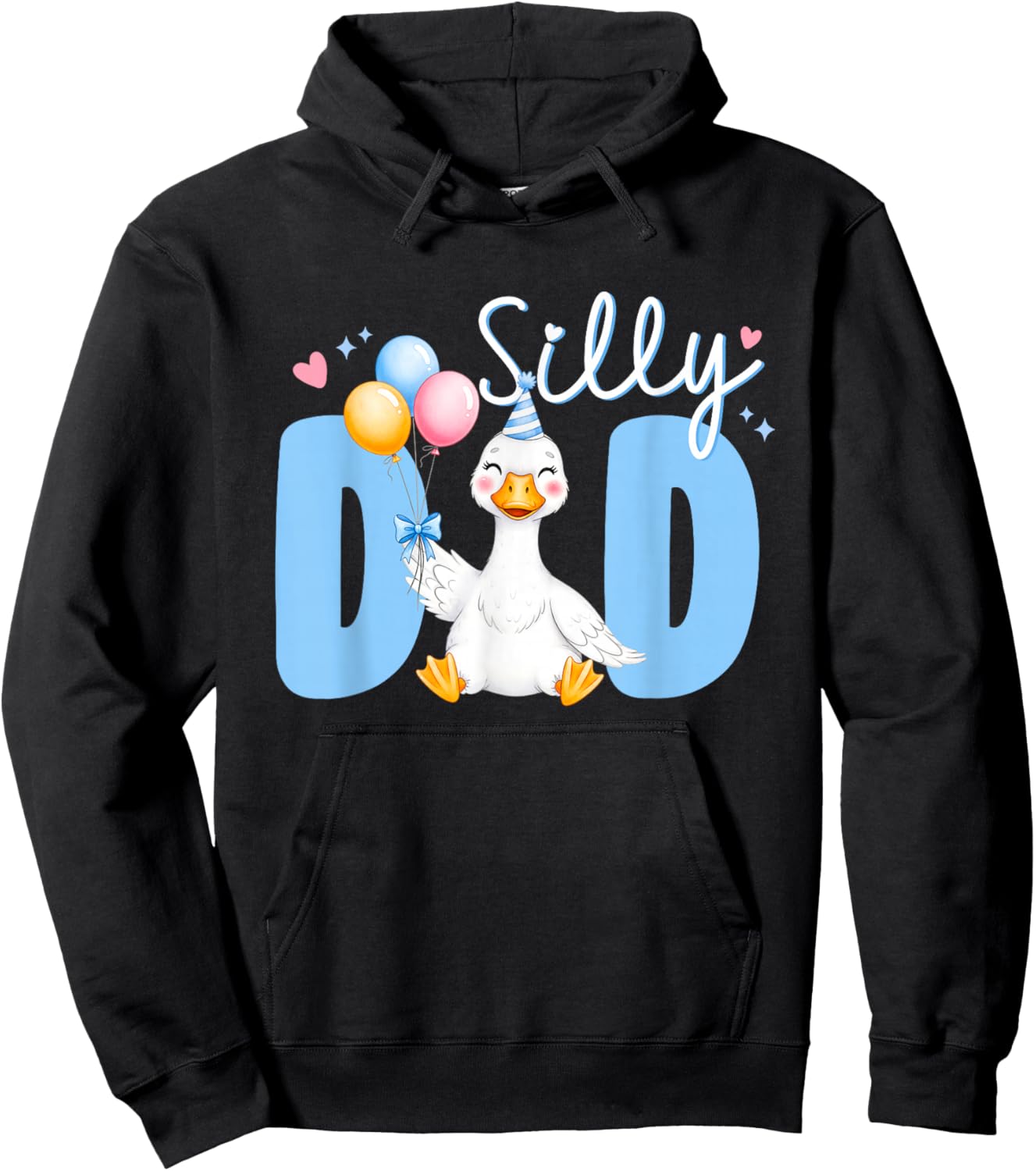 Silly Dad Goose Dad 1st Birthday Family Matching Party Hoodie - Hoodie | Black