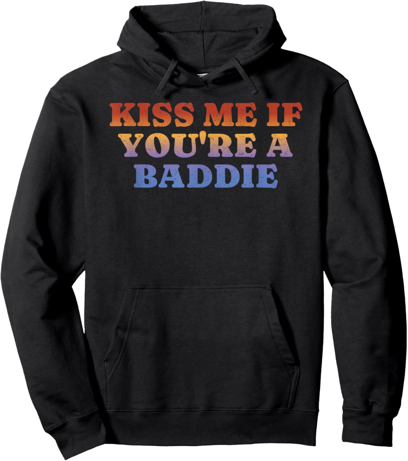 Kiss Me If You're A Baddie Retro Vintage Hoodie - Hoodie | Black