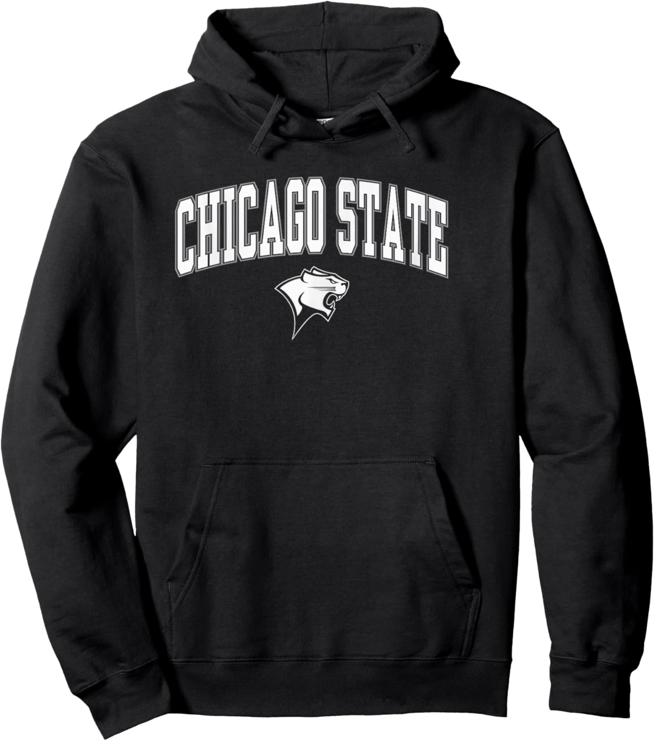 Chicago State Cougars Arch Over Green Officially Licensed Hoodie - Hoodie | Black
