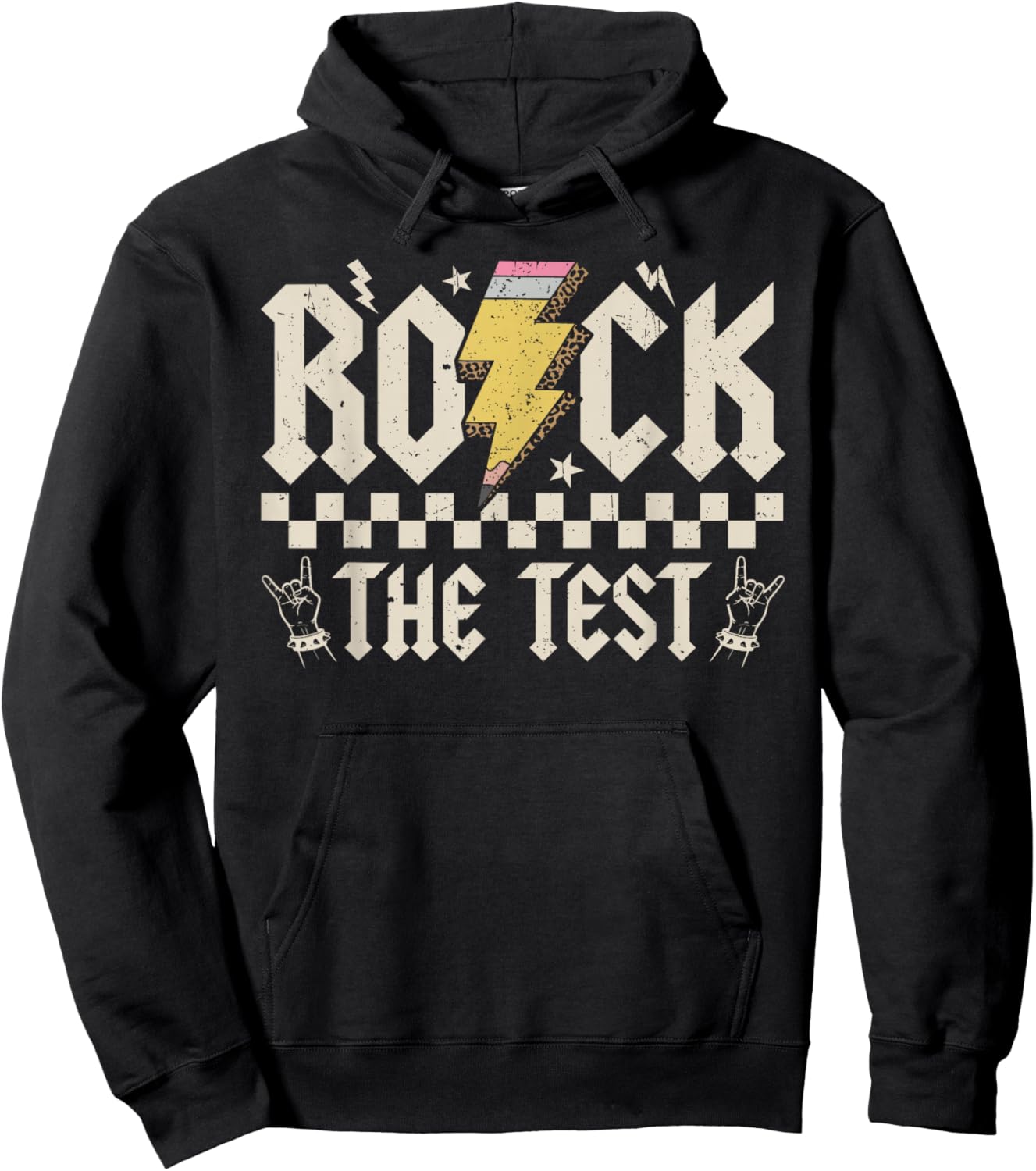 Testing Day Rock The Test ABCD Motivational Teacher Students Hoodie - Hoodie | Black