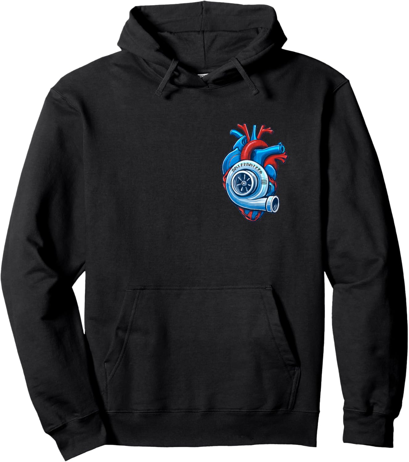 Turbo Heart, Live for Racing, Turbocharger, Boosted Hoodie - Hoodie | Black