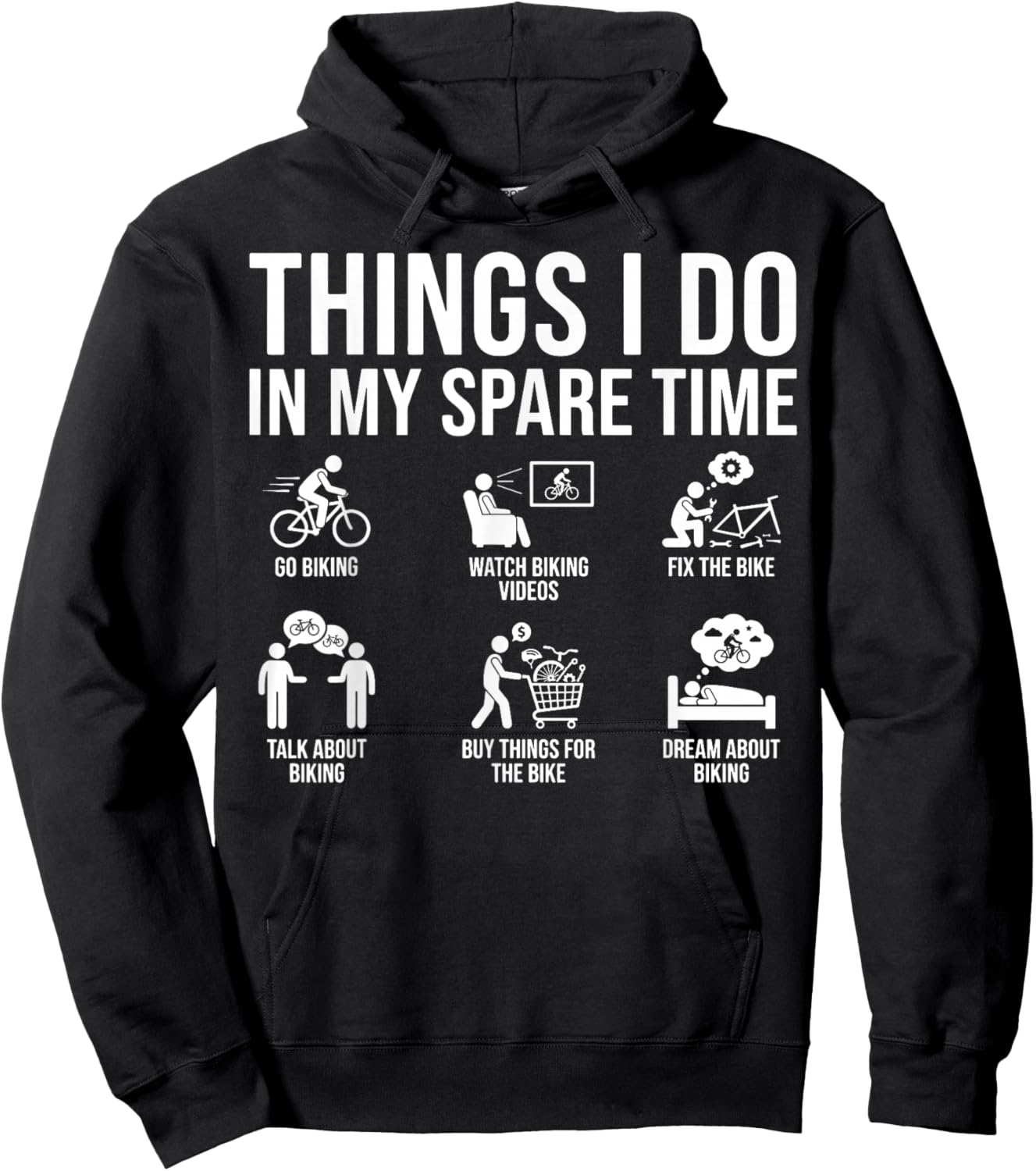 Things I Do in My Spare Time Bicycle Cycling Lover Hoodie - Hoodie | Black