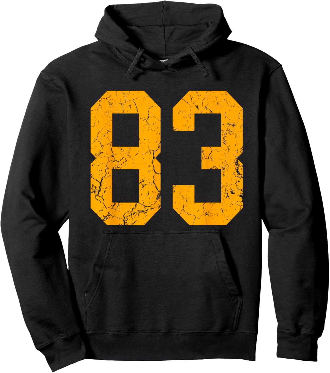 Distressed Orange Number 83 Jersey Player Uniform #83 Hoodie - Hoodie | Black