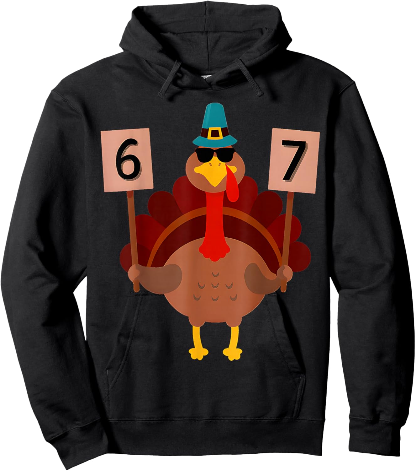 67 Thanksgiving Funny Turkey Thanksgiving 67 Turkey Hoodie - Hoodie | Black