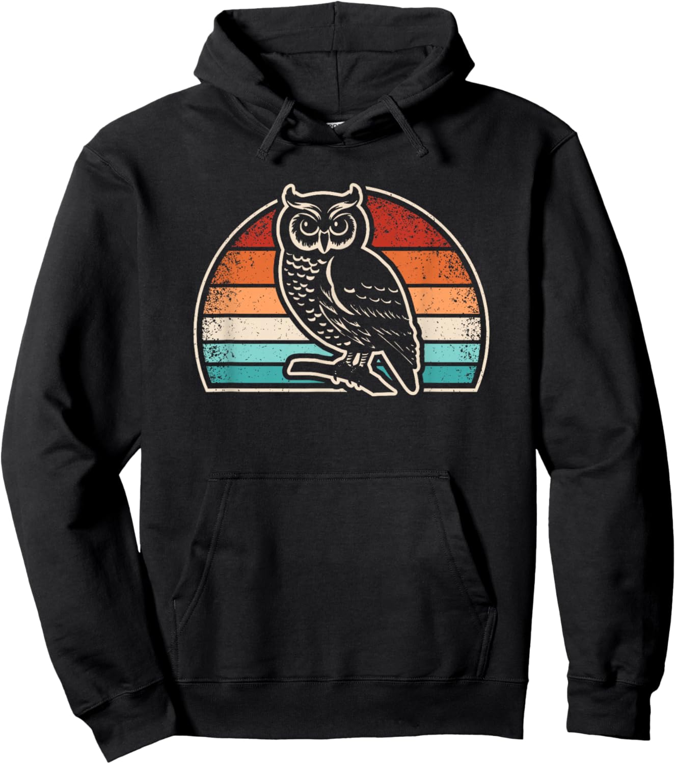 Retro Owl Lover Vintage Men Women Hoodie - Hoodie | Black
