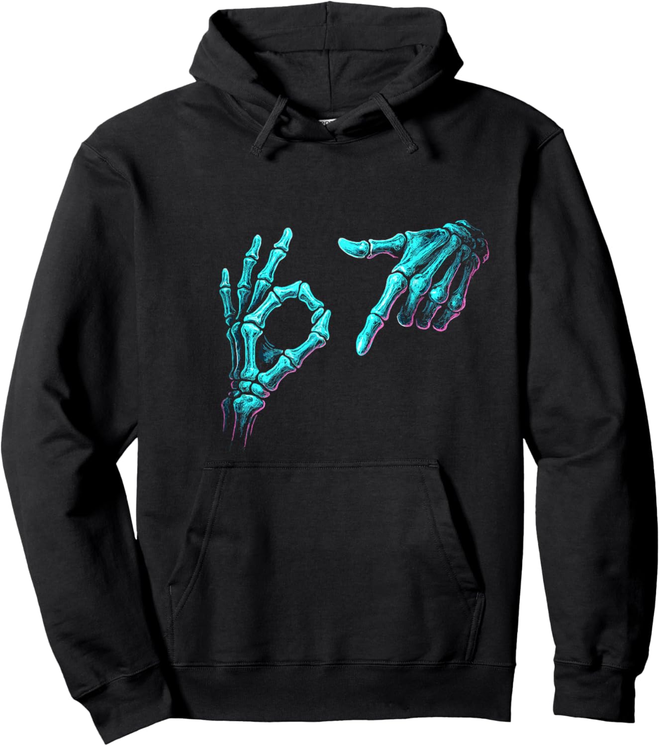 Funny Skeleton Hand Meme 67 Gen Alpha Halloween Six Seven Hoodie - Hoodie | Black