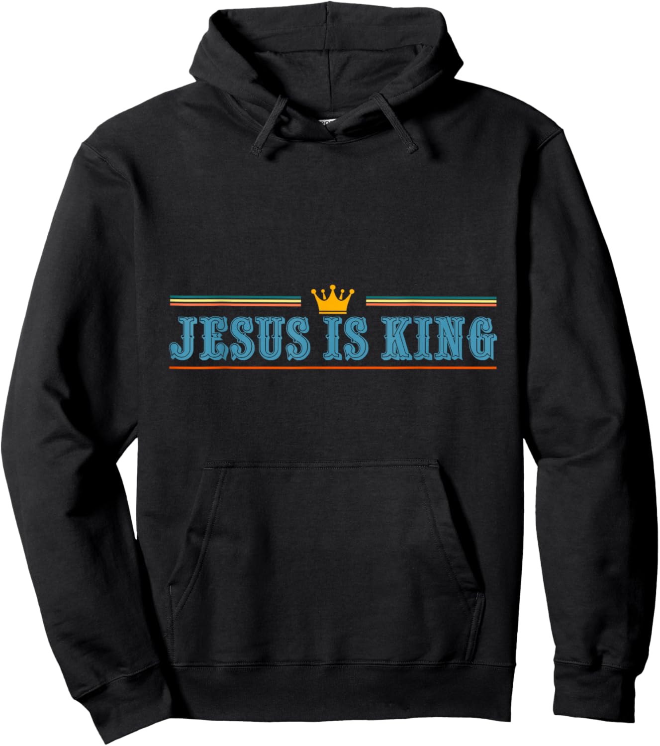 Jesus is King Christian Faith Graphic Design Hoodie - Hoodie | Black