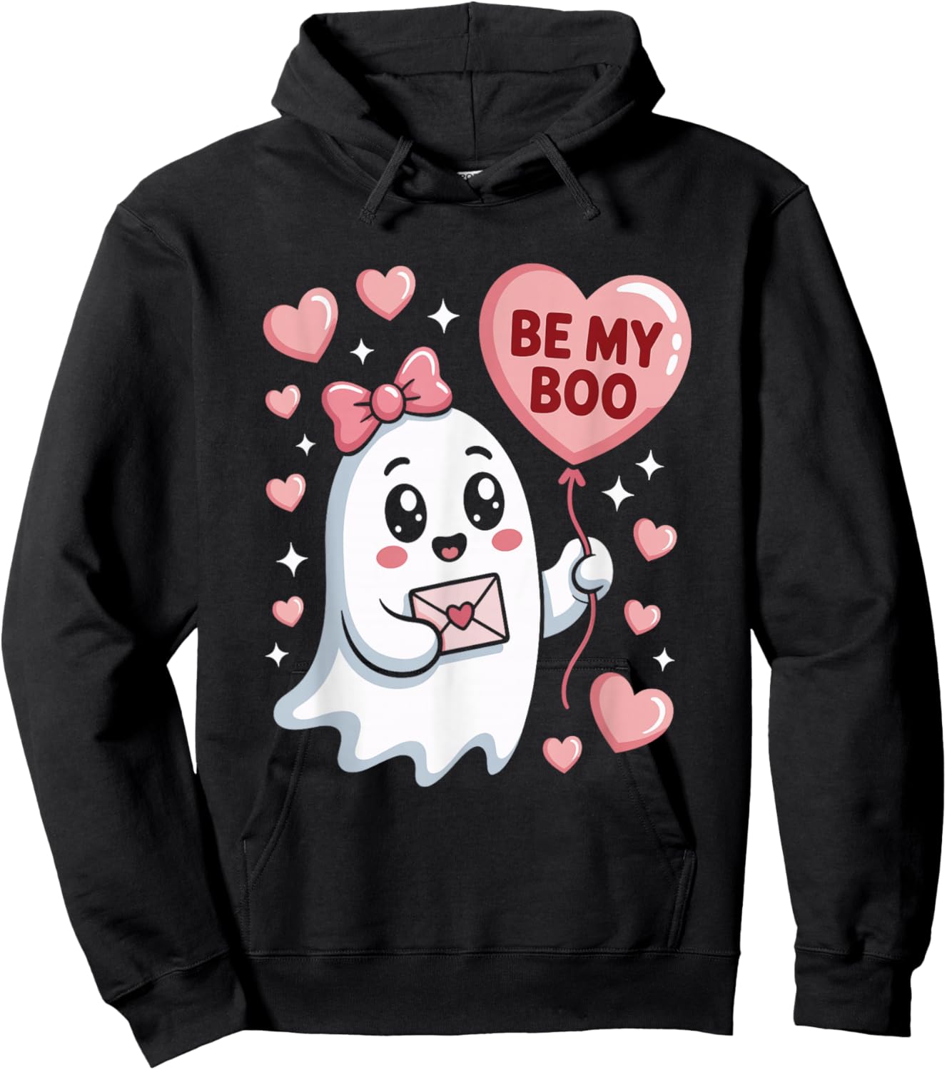 Be My Boo Cute Ghost Valentines Day Love Hoodie - Hoodie | Black