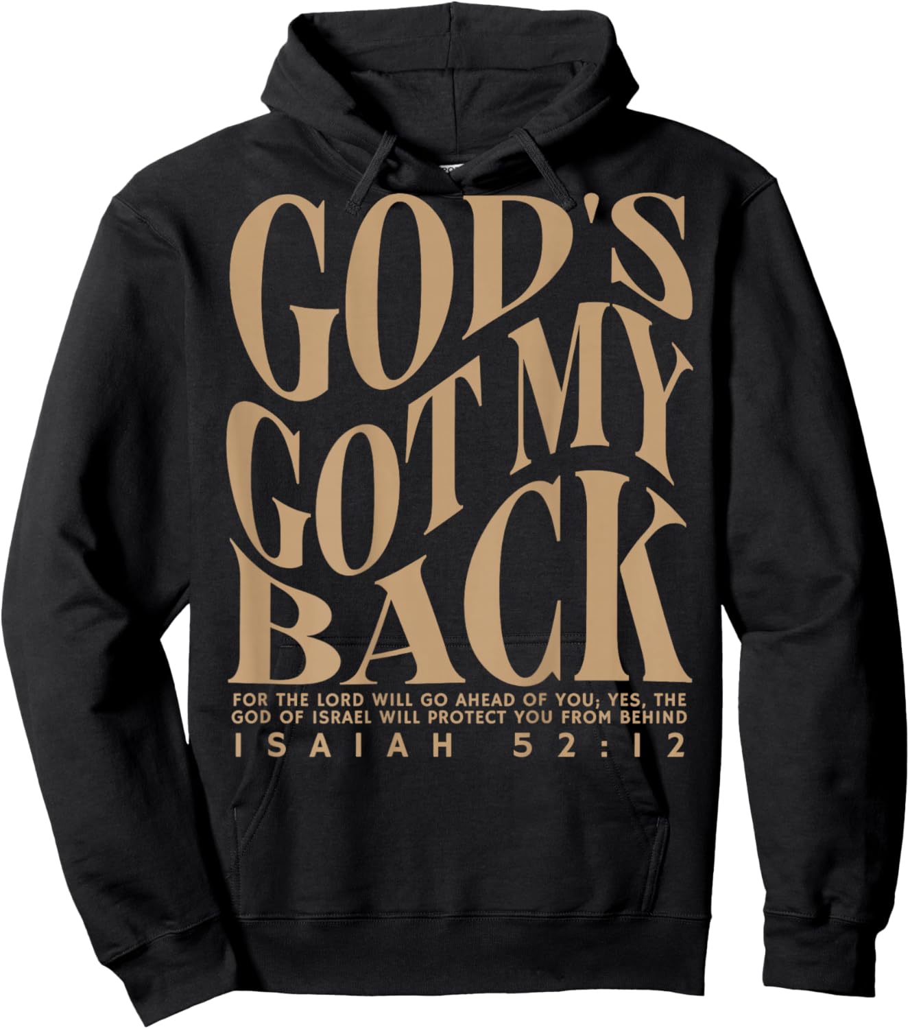 God's Got My Back (on Back) Hoodie - Hoodie | Black