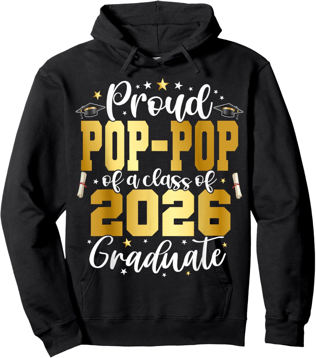 Senior 2026 Proud Pop-pop of A Class of 2026 Graduate Hoodie - Hoodie | Black