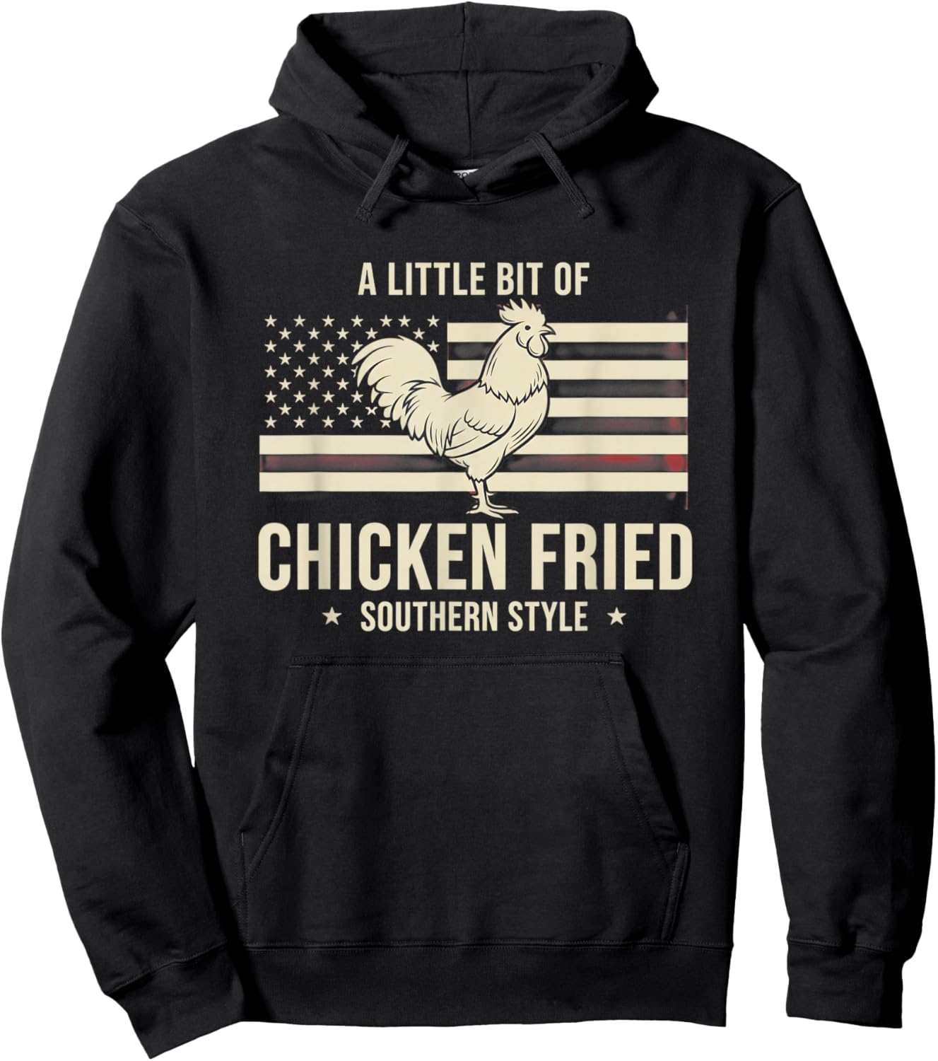 Chicken, I Wear 'A Little Bit of Chicken Fried' Southern-So Hoodie - Hoodie | Black