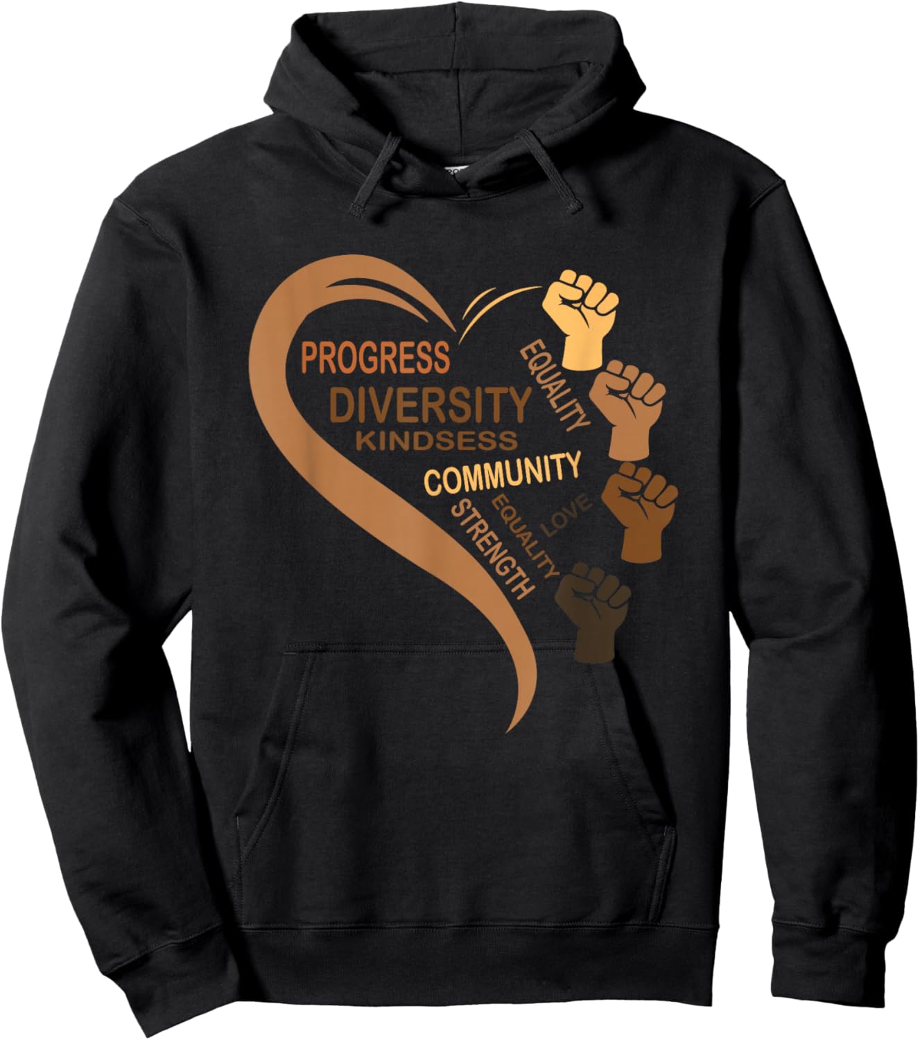 Black History Month Heart Blackity Love Melanin Afro Queen Hoodie - Hoodie | Black
