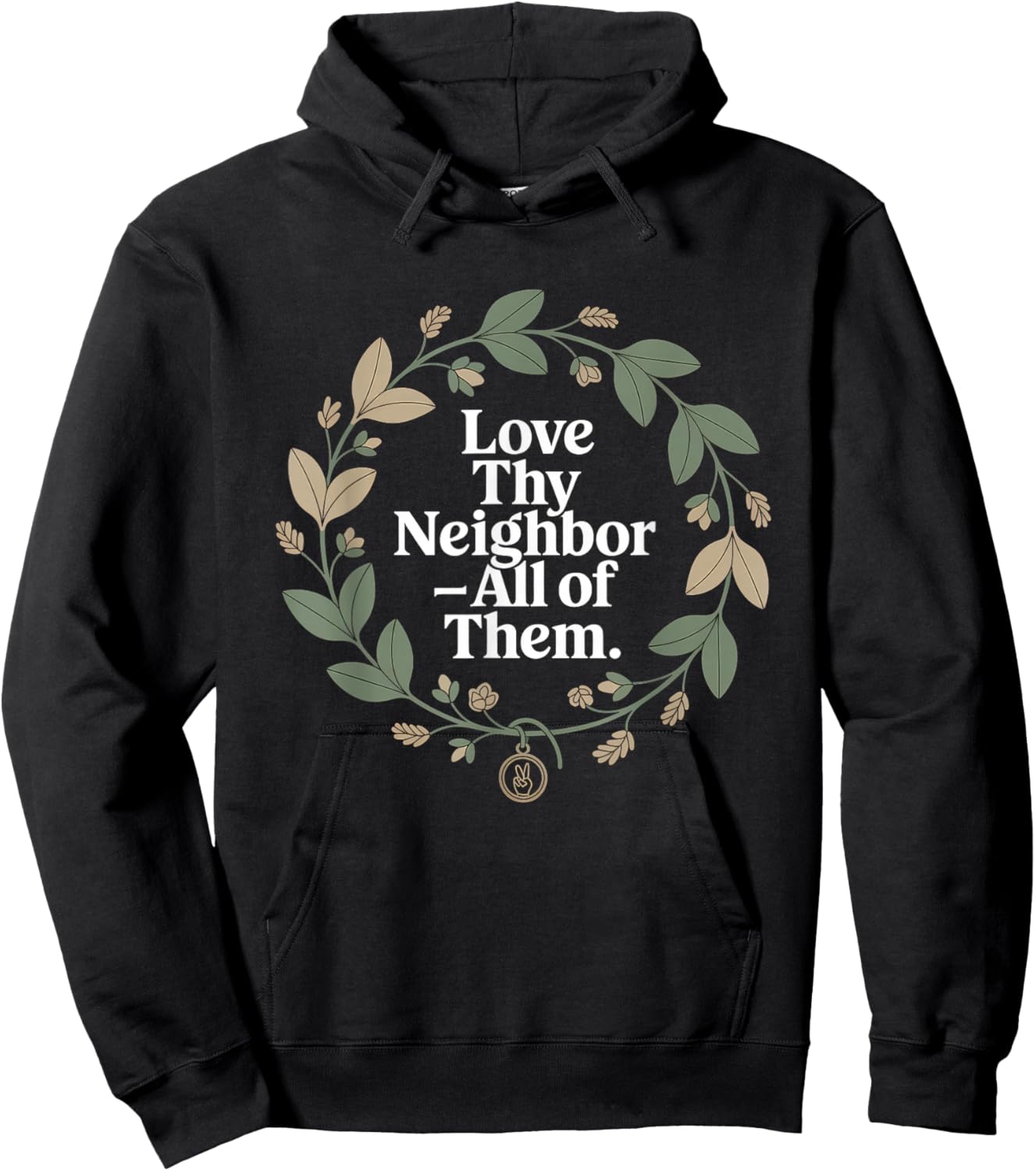 Love Thy Neighbor All of Them Retro Vintage 70s Kind Hoodie - Hoodie | Black