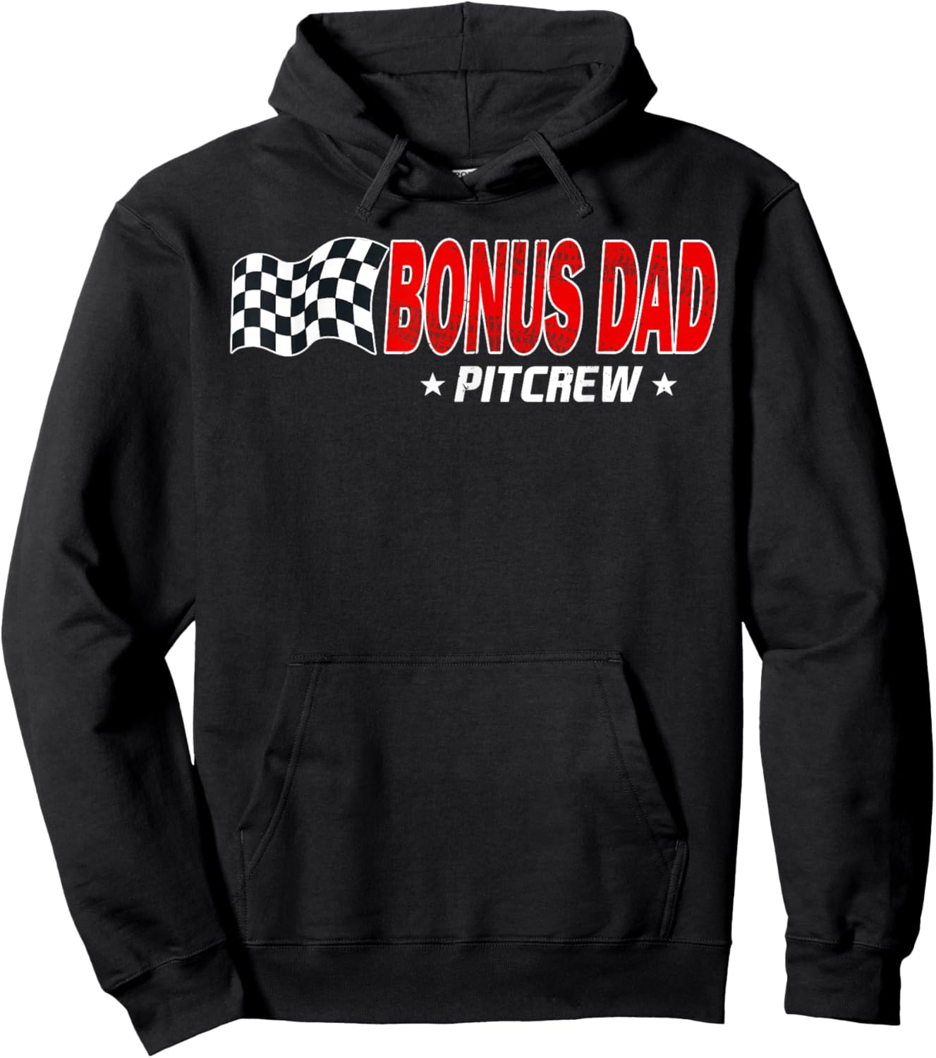 Bonus Dad Pit Crew Race Car Birthday Family Racing Hoodie - Hoodie | Black