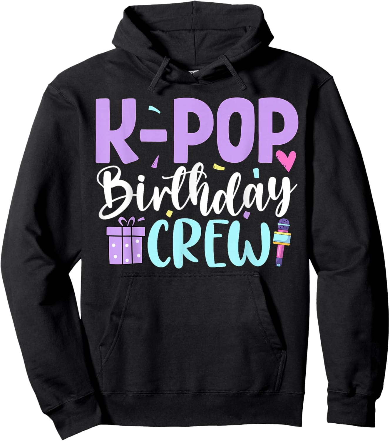 K Pop Birthday Crew Korean Pop Birthday Party Hoodie - Hoodie | Black