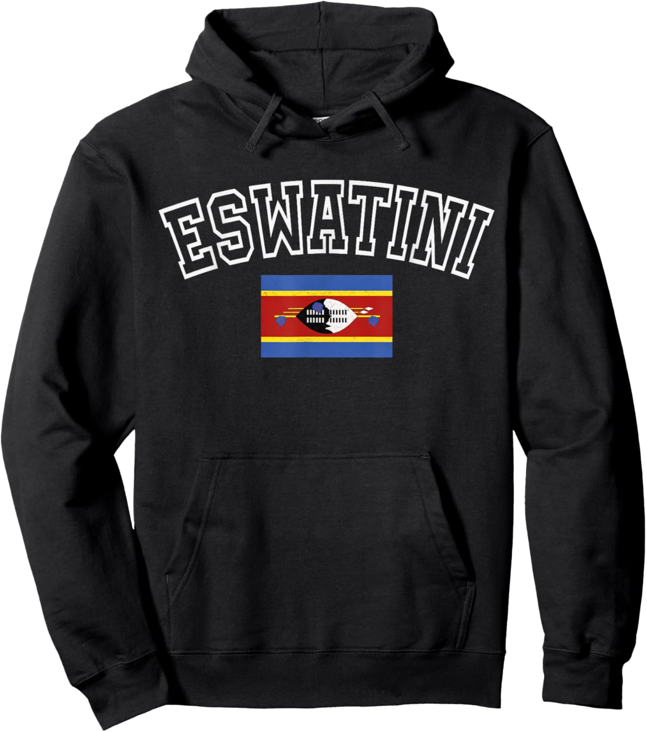 ESWATINI Flag Vintage Distressed Retro Heritage Design Hoodie - Hoodie | Black