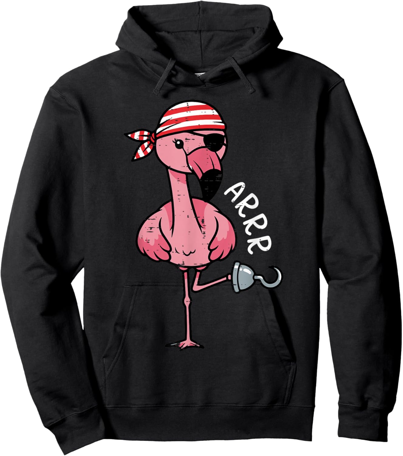 Pirate Flamingo Arrr Halloween Costume Women Girls Kids Men Hoodie - Hoodie | Black