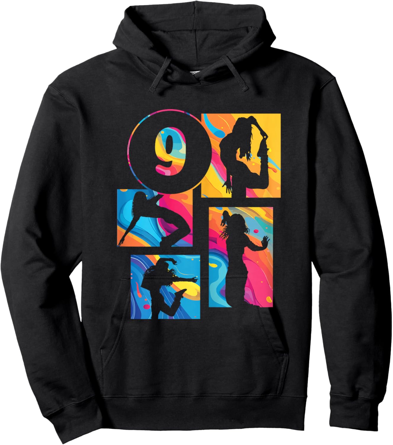 9th Birthday Girl Hip Hop Dancer Breakdancer 9 Years Old Hoodie - Hoodie | Black