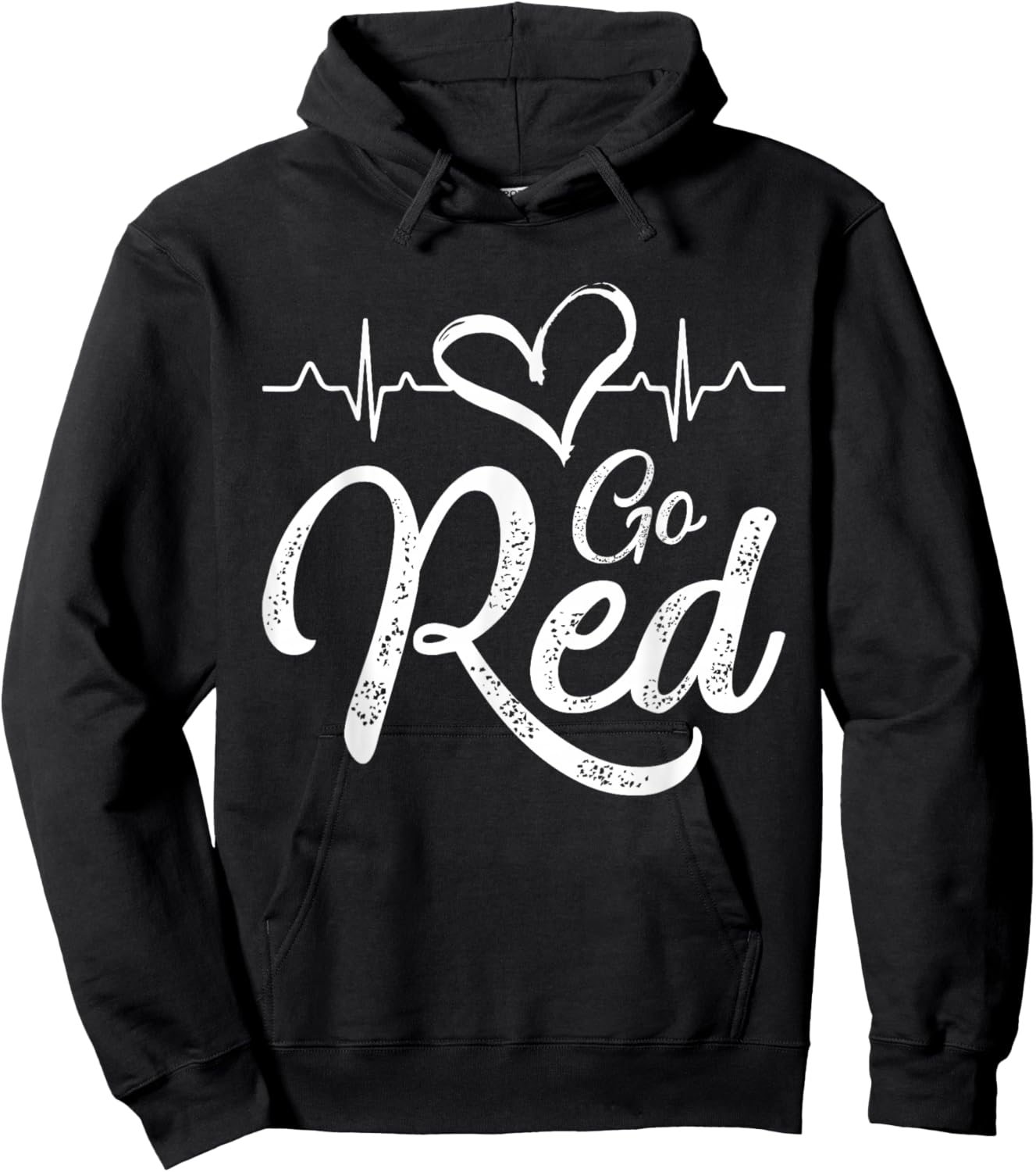 Go Red American Heart Disease Month Awareness Hoodie - Hoodie | Black