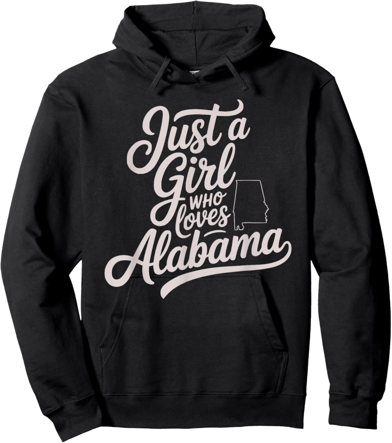Cute Just A Girl Who Loves Alabama, Women's and Girls Fun Hoodie - Hoodie | Black