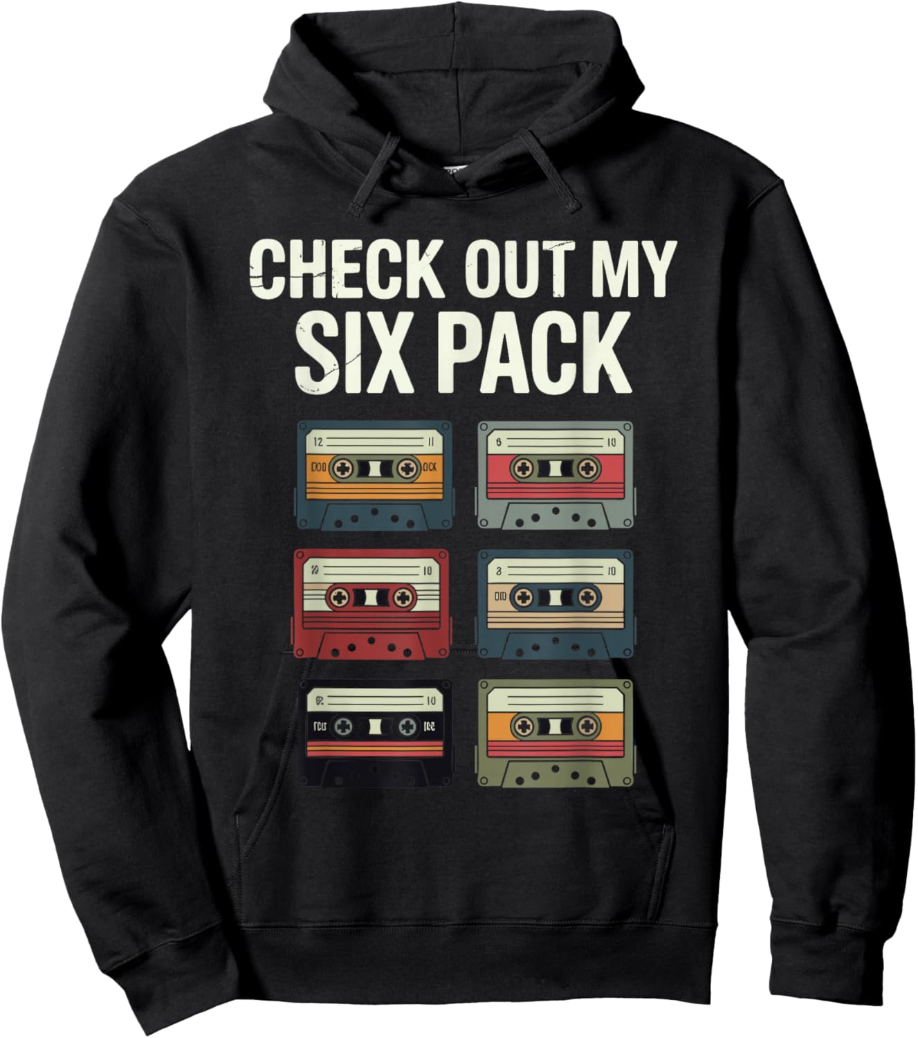 Check Out My Six Pack Cassette Tapes Hoodie - Hoodie | Black
