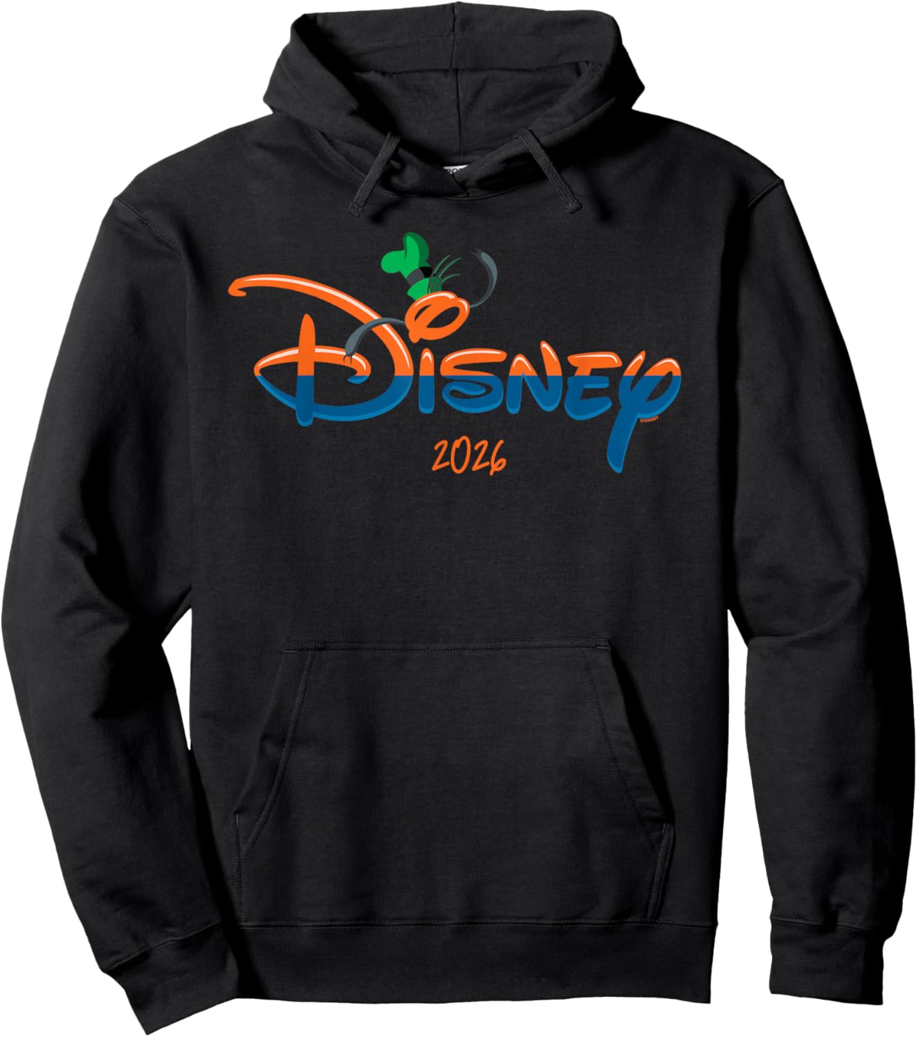 Disney Goofy Script Logo 2026 Vacation Trip Matching Hoodie - Hoodie | Black