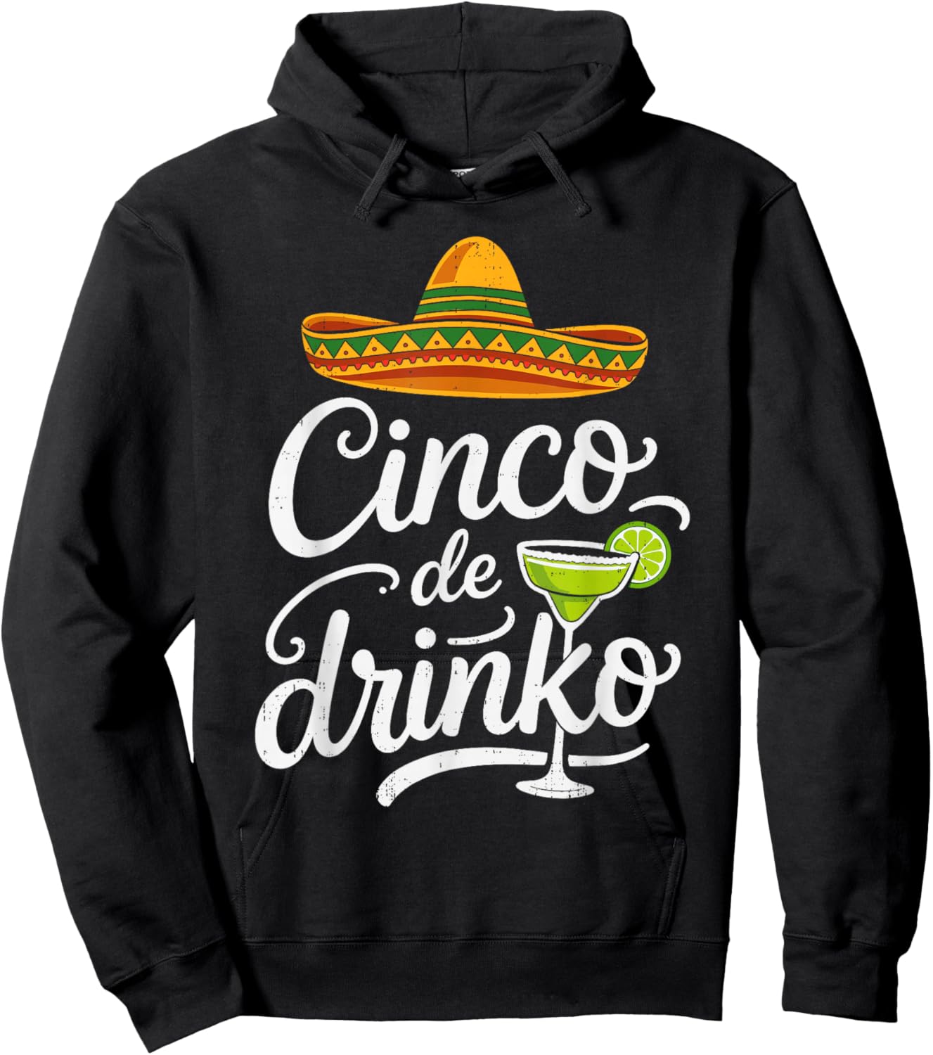 Funny Cinco De Drinko Mayo Fiesta Party Mexican Men Women Hoodie - Hoodie | Black