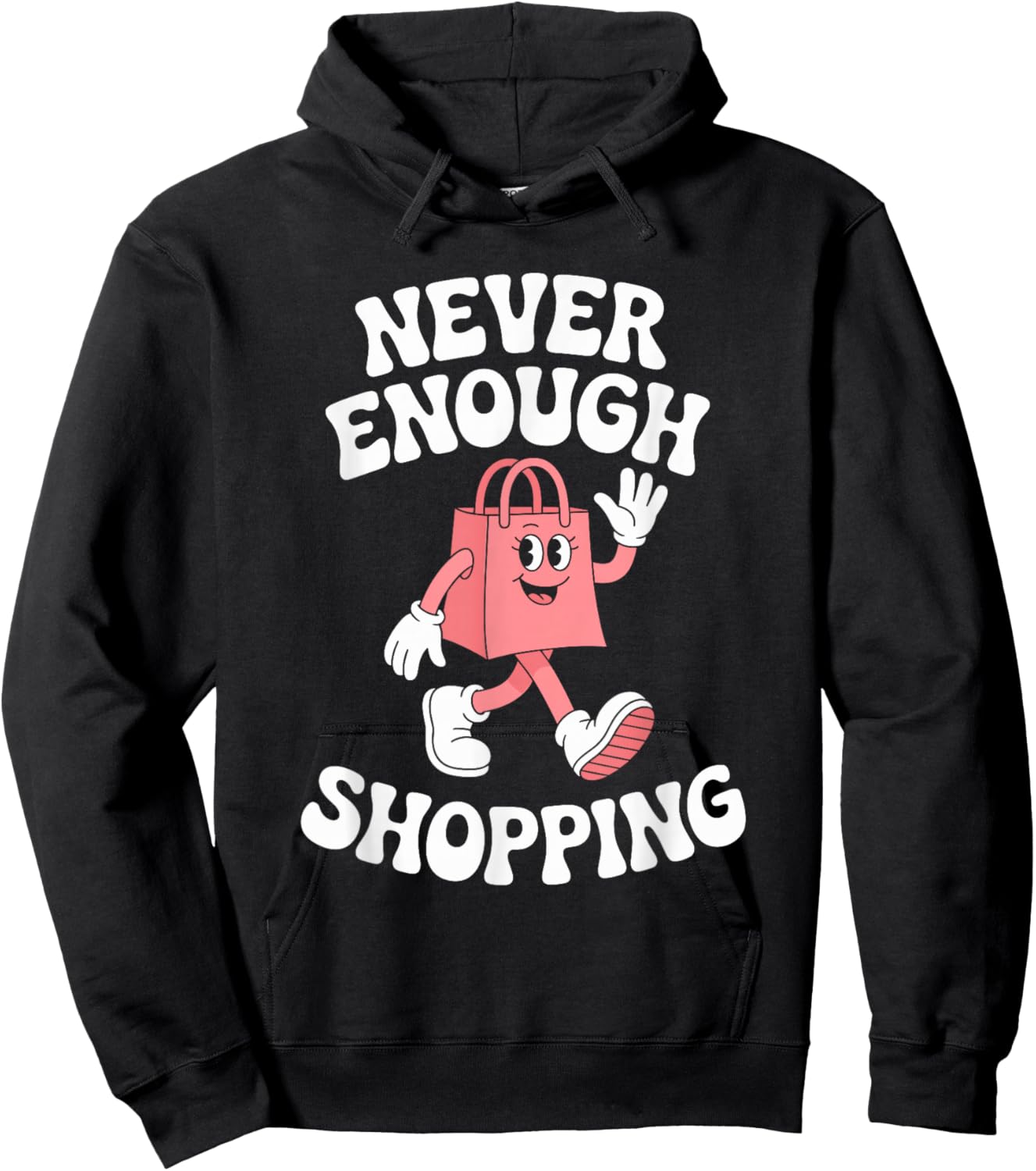 Funny Shopping Retro Hoodie - Hoodie | Black