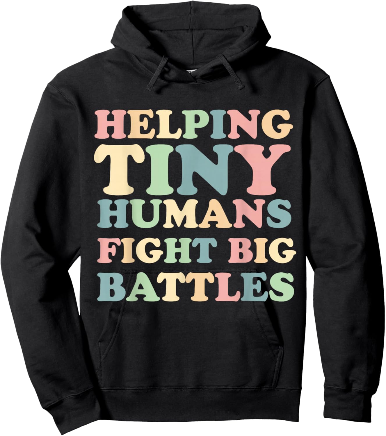 Helping Tiny Humans Fight Big Battles Pediatric ICU Nurse Hoodie - Hoodie | Black