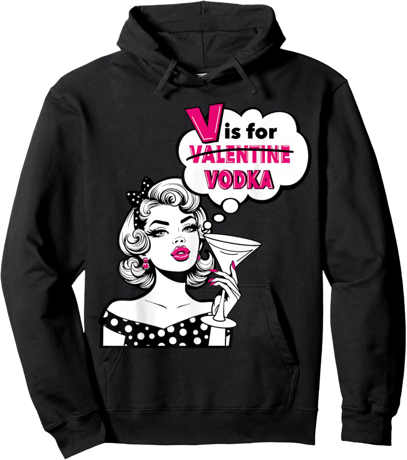 V is for Vodka Shirt – Funny Valentine Galentines Day Hoodie - Hoodie | Black
