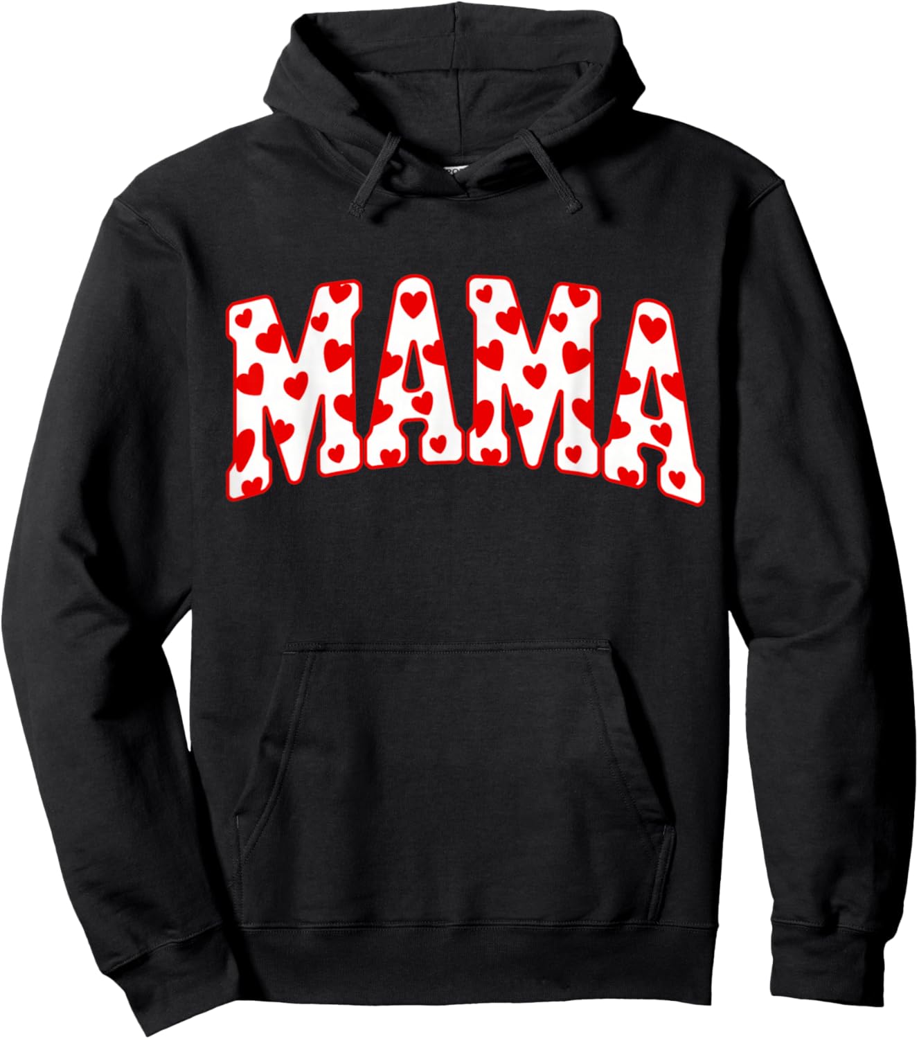 Mama Valentine Heart Valentines Hoodie - Hoodie | Black