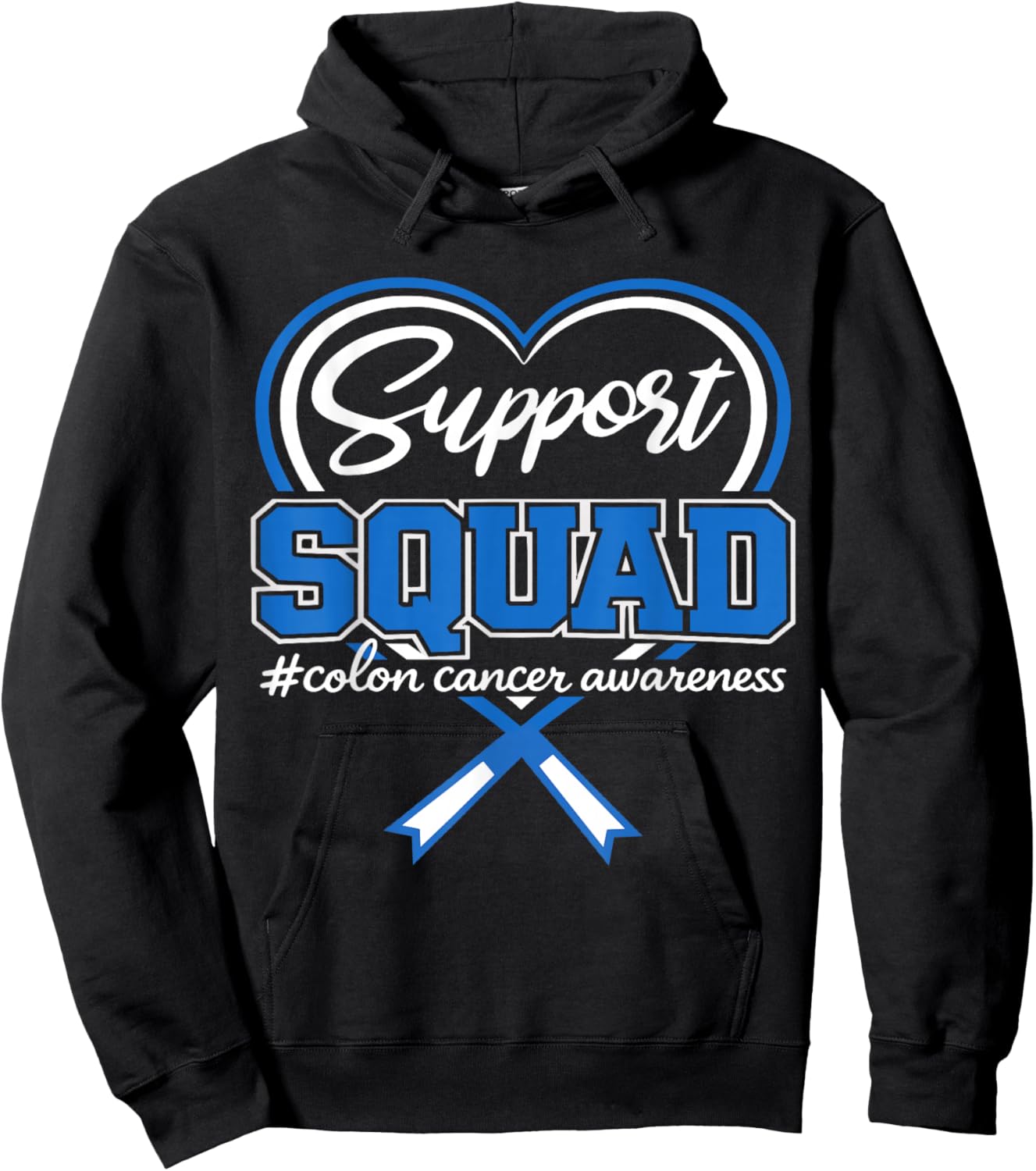 Colon Cancer Support Squad Colon Cancer Awareness Hoodie - Hoodie | Black