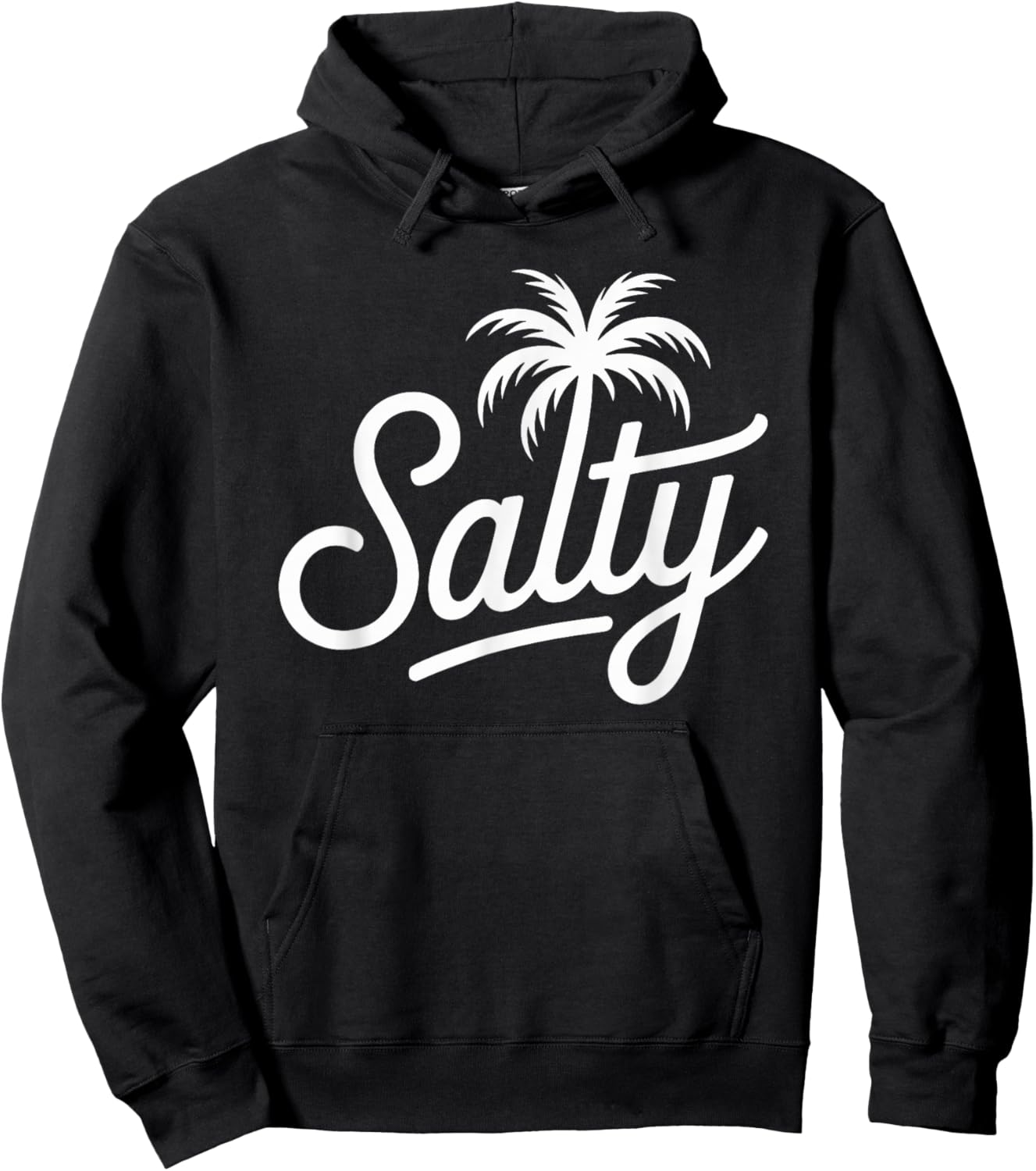 Salty Vintage Palm Trees Ocean Retro Beach Summer Hoodie - Hoodie | Black