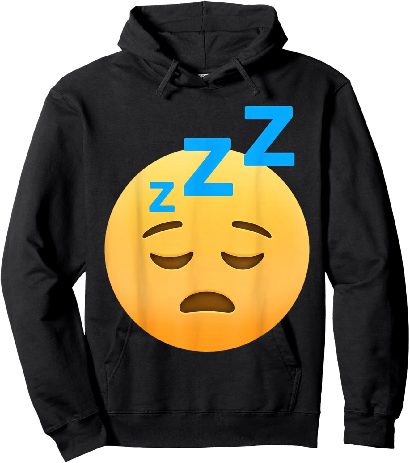 Funny Sleeping Emoticon Sleep Face Snoring Zzz Sleepy Face Hoodie - Hoodie | Black
