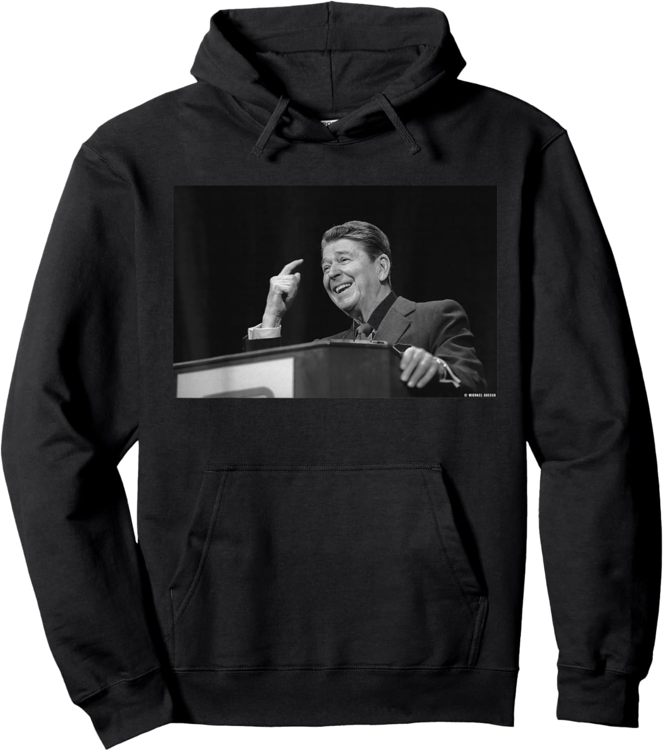 Ronald Reagan US President Birthday Speech by Michael Grecco Hoodie - Hoodie | Black