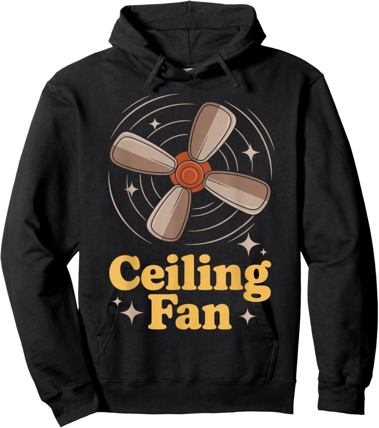 Ceiling Fan Funny Home Decor Humor Illustration Hoodie - Hoodie | Black