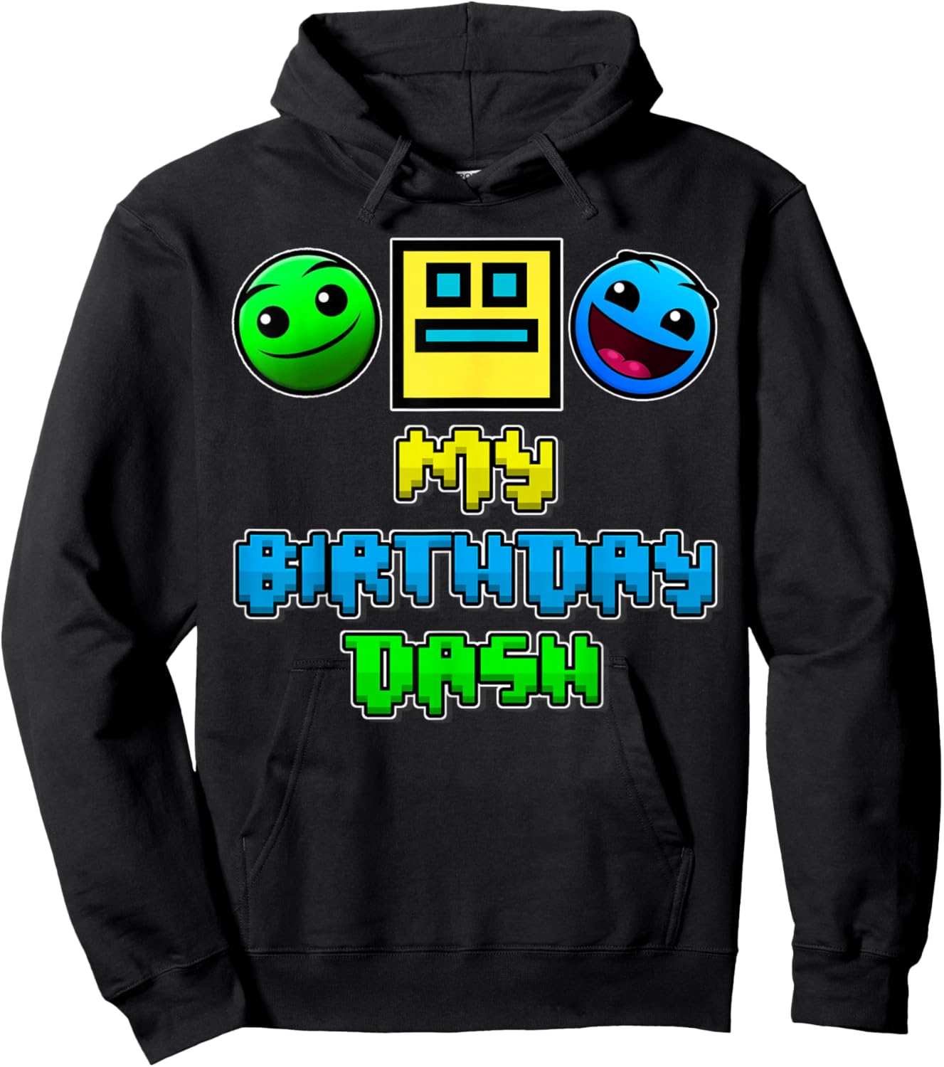 My Birthday Dash Video Game Theme Party Geometry Game Dash Hoodie - Hoodie | Black
