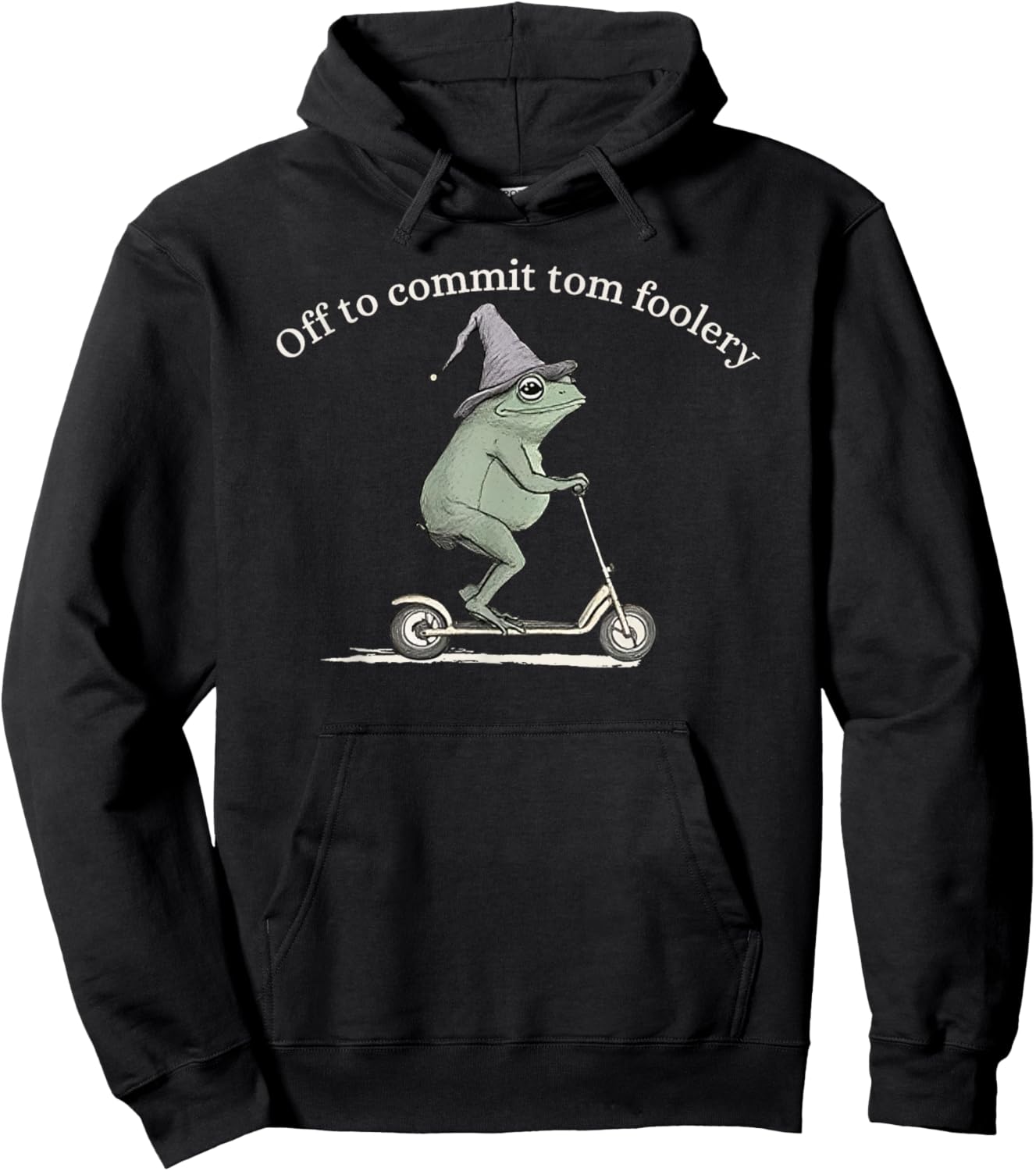 Off to Commit Tom Foolery Comfort Colors Frog Funny Meme Hoodie - Hoodie | Black