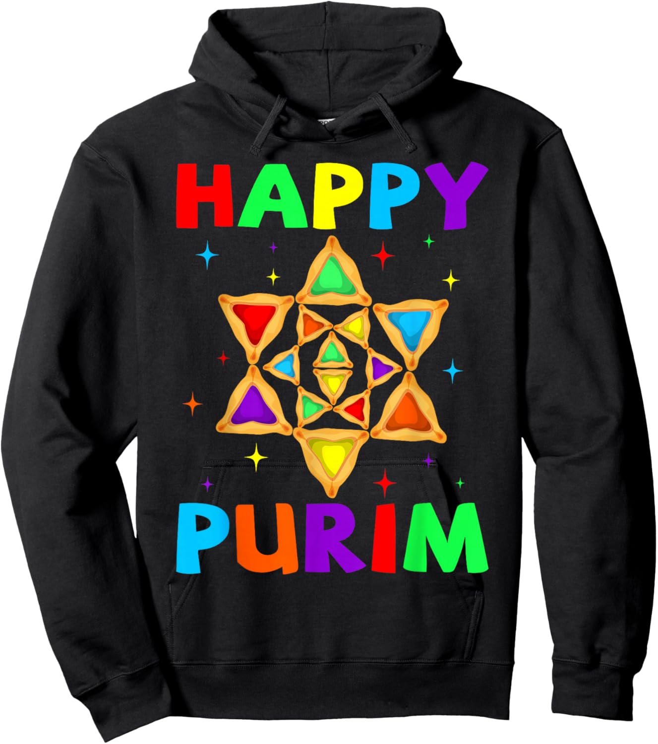 Happy Purim Hamantash Hamantaschen Lovers Jewish Holidays Hoodie - Hoodie | Black
