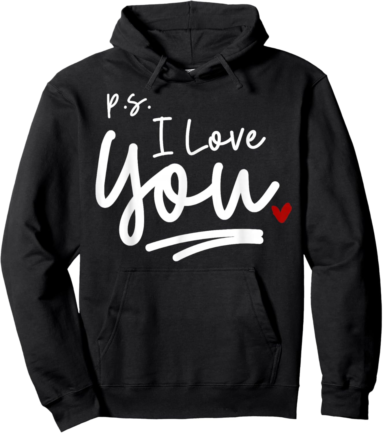 PS I Love You Day Valentine's Day Purple Heart Women Men Kid Hoodie - Hoodie | Black