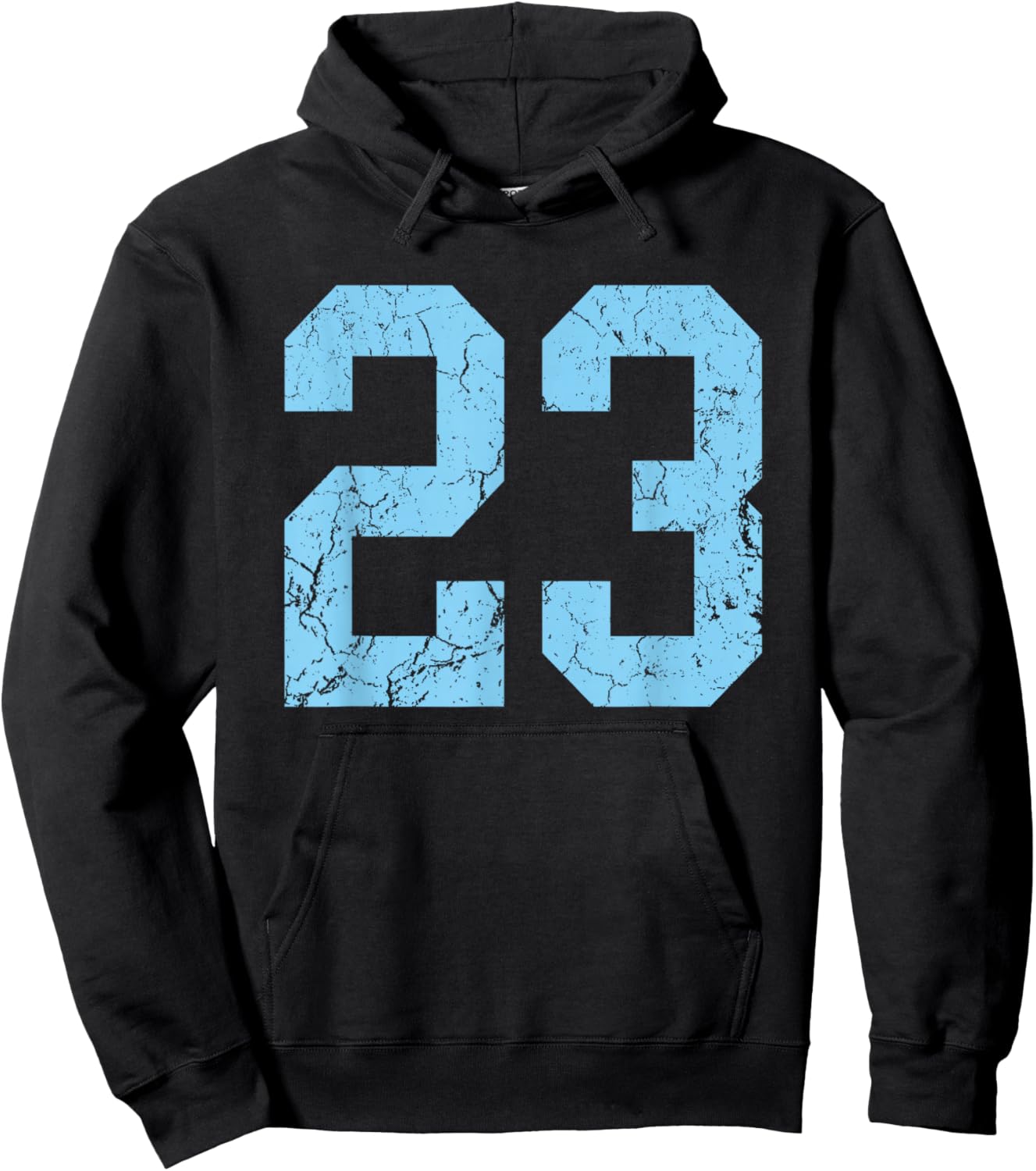 Distressed Baby Blue Number 23 Jersey Player Uniform #23 Hoodie - Hoodie | Black