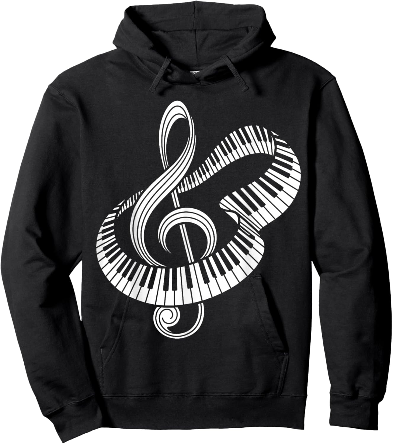 Pianist Music Note Treble Clef Piano Player Keyboard Teacher Hoodie - Hoodie | Black