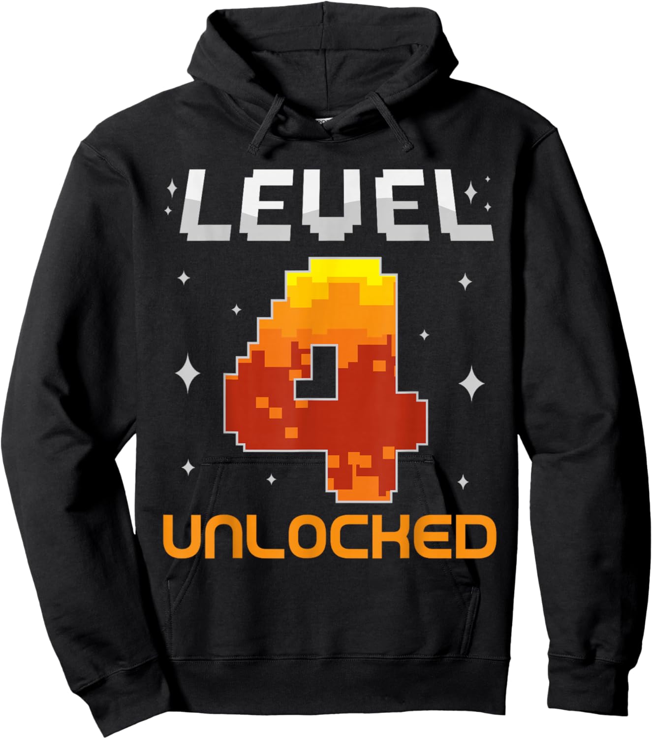 Level 4 Unlocked 4th Birthday Four Years Old Gamer Gaming Hoodie - Hoodie | Black
