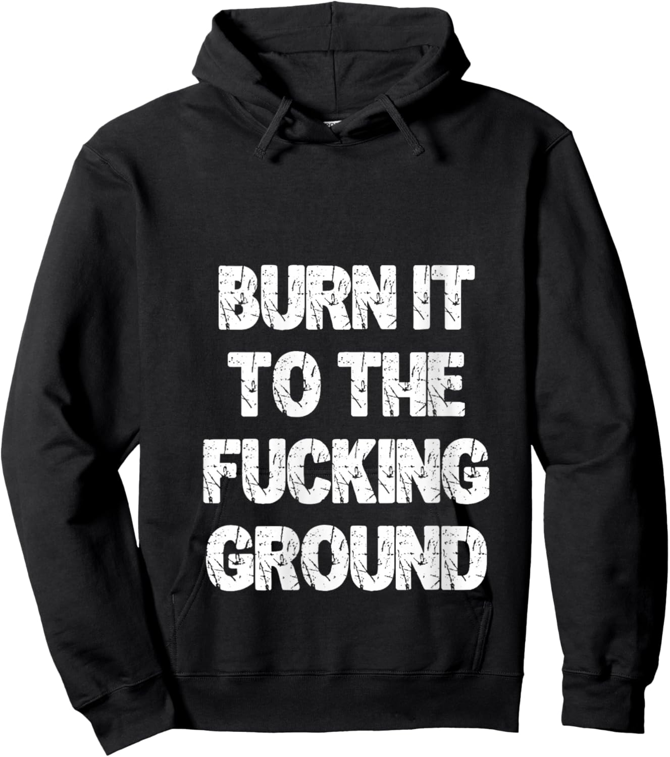 Women's Burn It to The Fucking Ground V-Neck Hoodie - Hoodie | Black