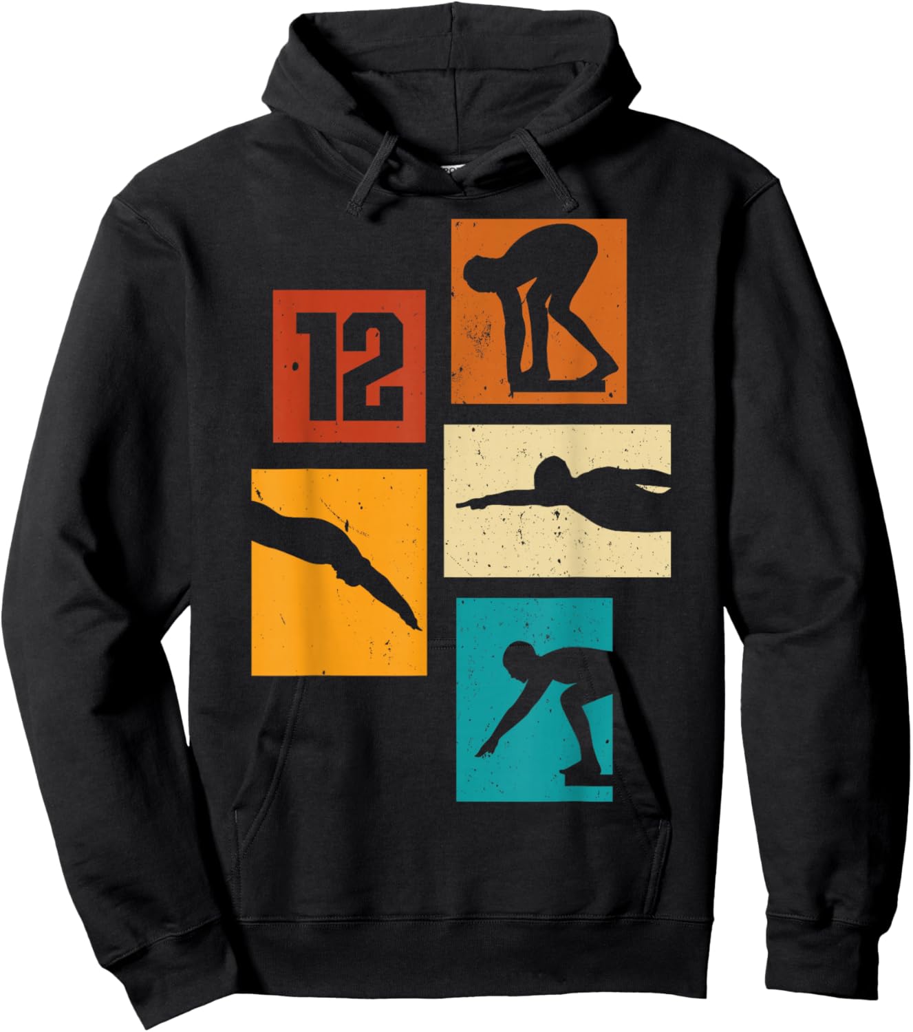 12th Birthday Swimmer Swimming 12 Year Old Boy Hoodie - Hoodie | Black