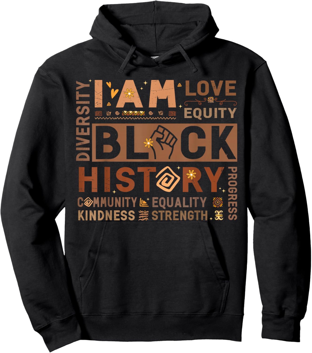 I Am Black History African American Diversity Love Equity Hoodie - Hoodie | Black