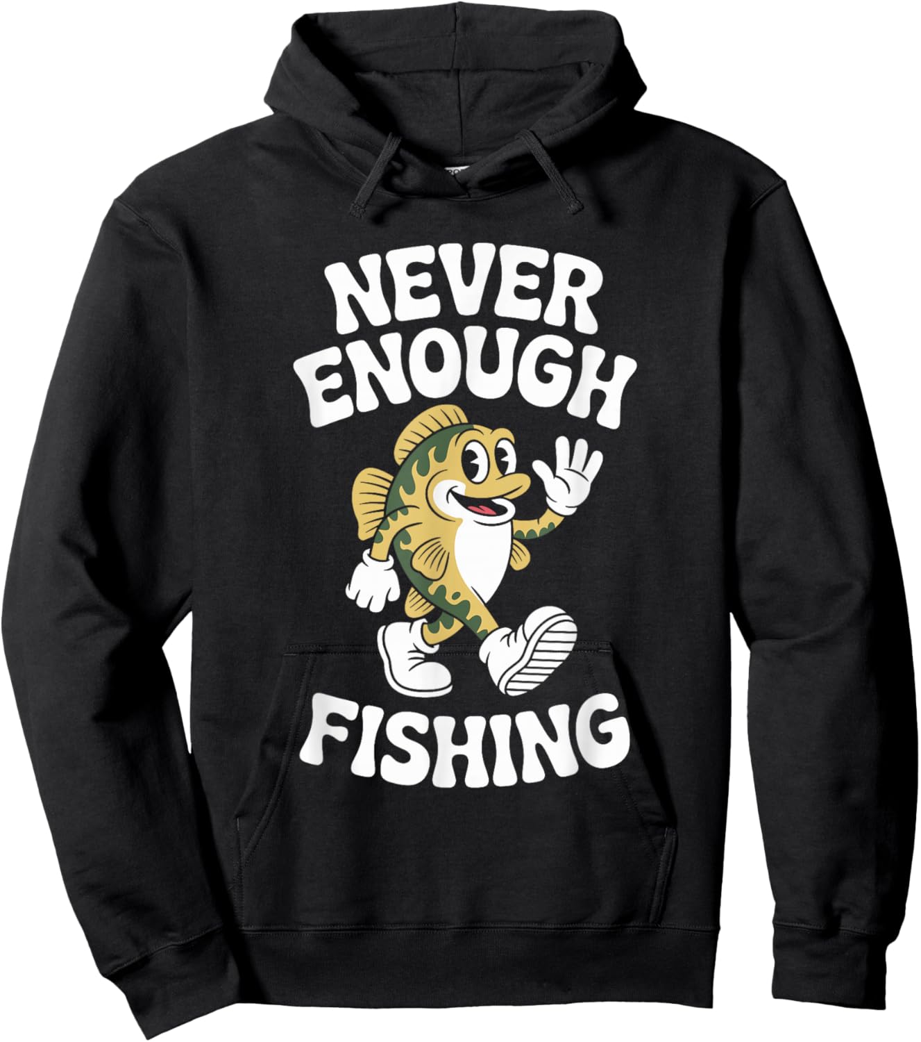 Funny Fishing Retro Hoodie - Hoodie | Black