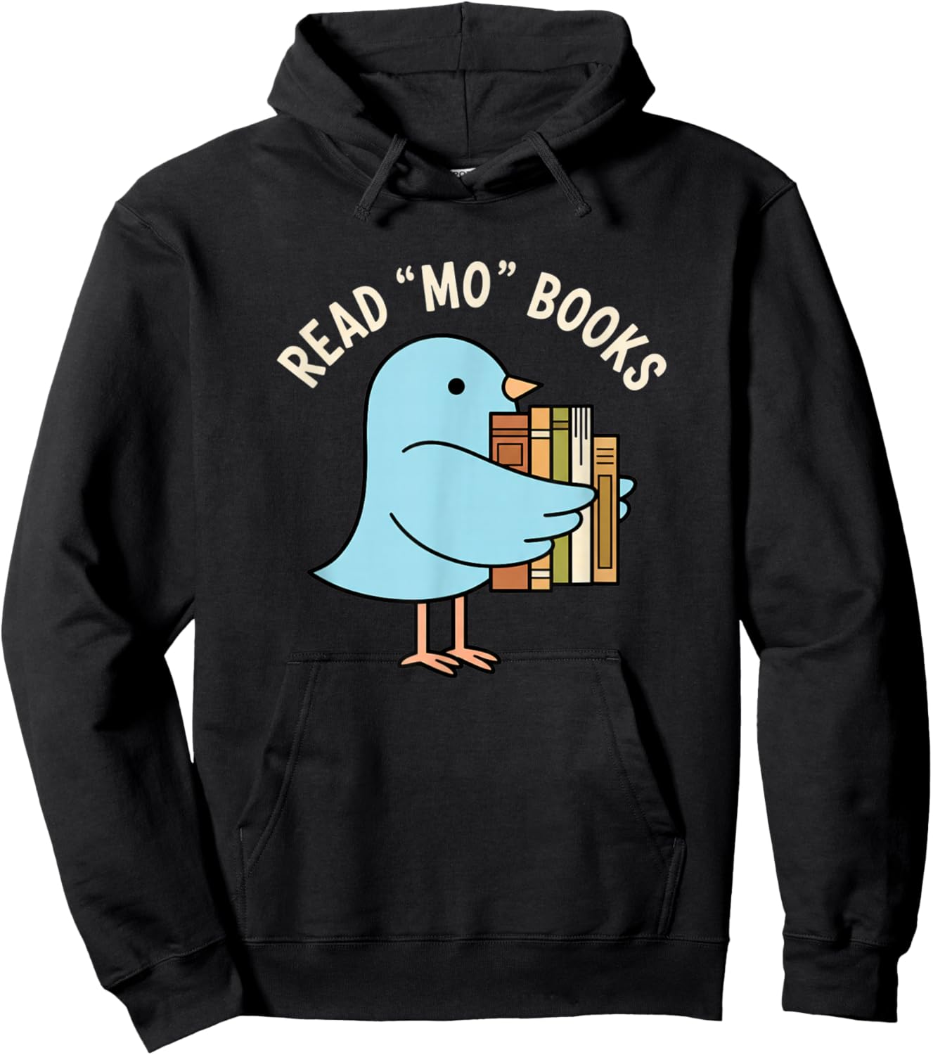 Read Mo Books Cute Bird Reading Kids Book Lover Hoodie - Hoodie | Black