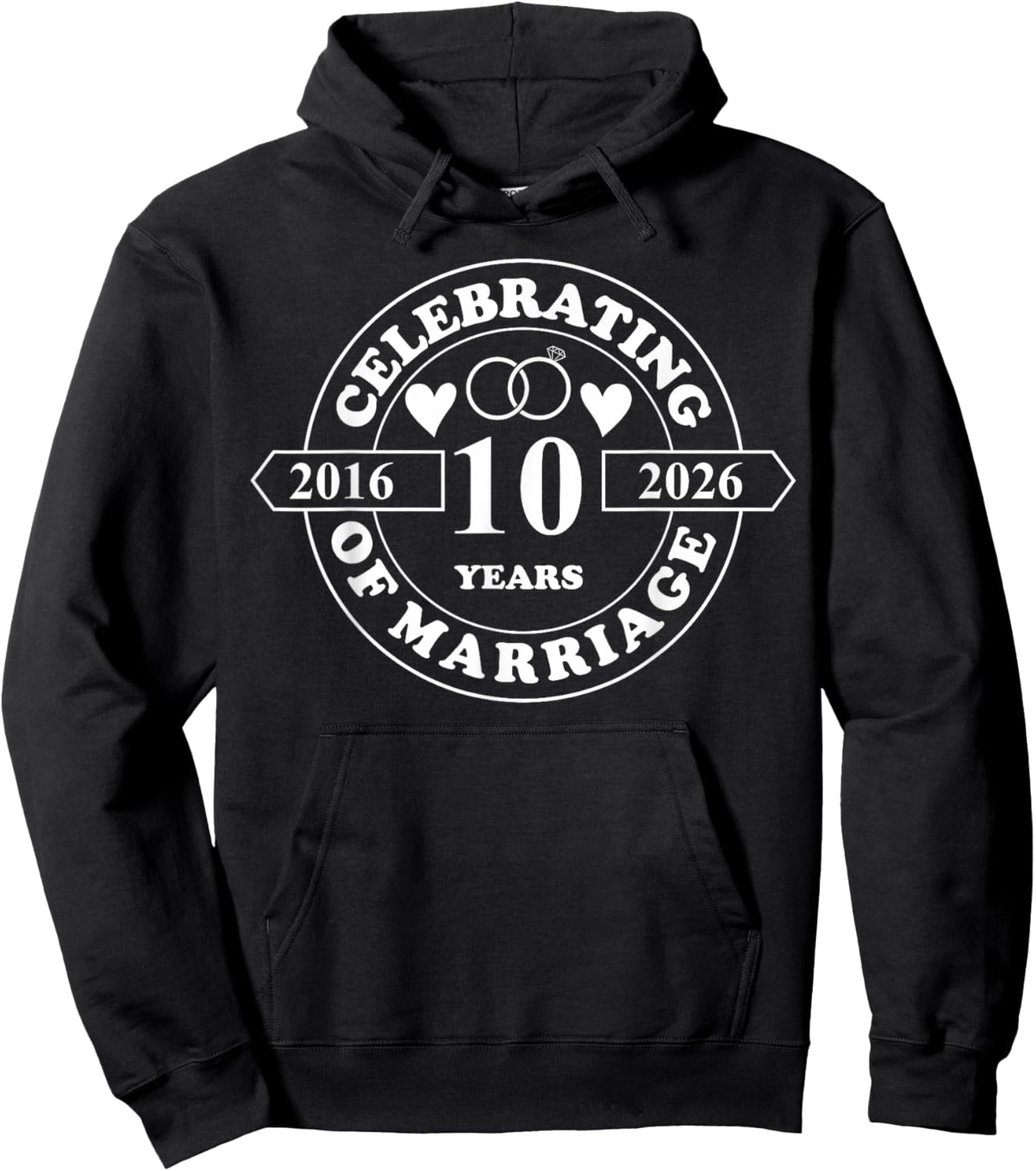 10th Wedding Anniversary 10 Years of Marriage Married Couple Hoodie - Hoodie | Black